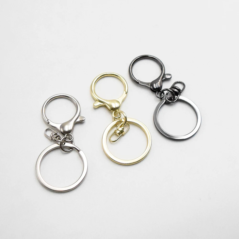 500pcs pack high quality lobster clasp keychain accessories wholesale metal keychain with split zinc alloy keychain