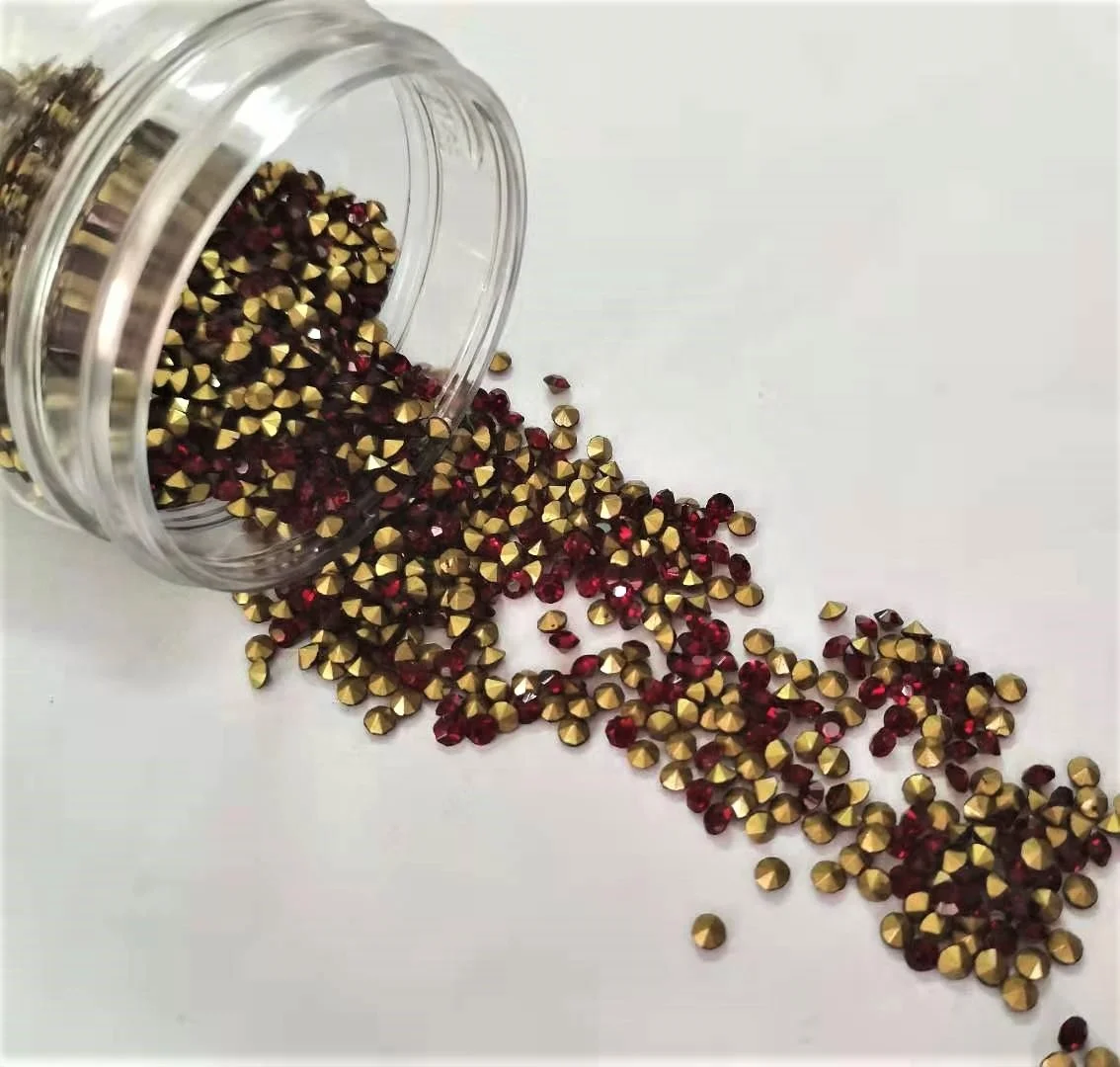 Wholesale SS10 Best quality gold foiled point back MC crystal chaton rhinestones