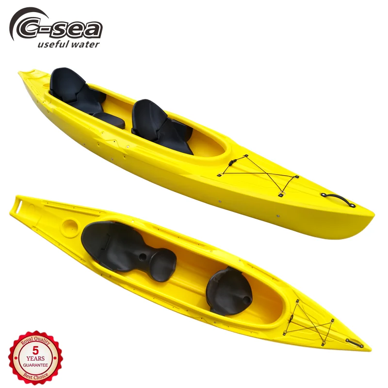 400cm length Cheap plastic canoe kayak with 3 seat  for rental wholesale