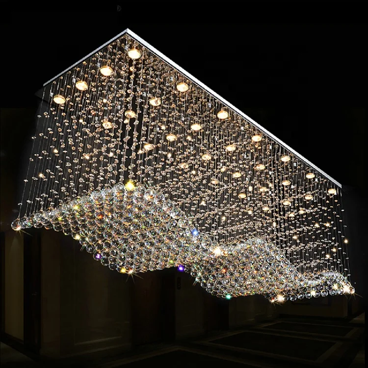 Oval shaped wedding luxury k9 crystal ball chandelier staircase long customized