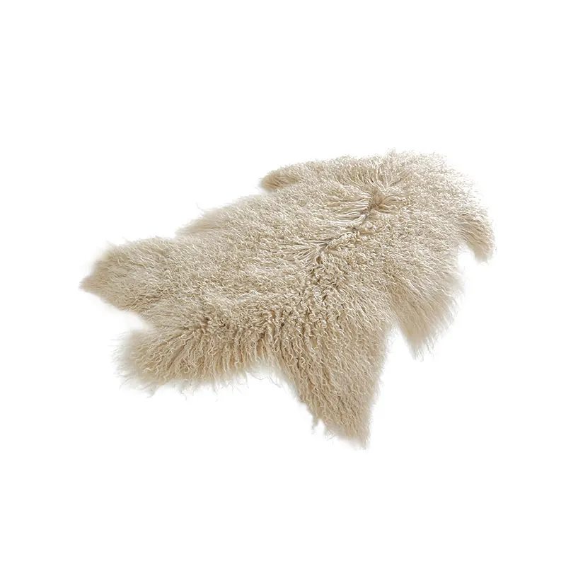 Genuine Mongolian Tibetan Sheep Wool Rug Real Natural Animal Pelt Throw Blanket Soft Plush Sheepskin Fur Carpet