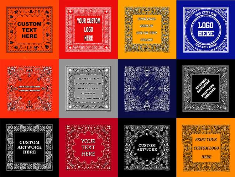 cotton Customized 100% Cotton Square Bandana