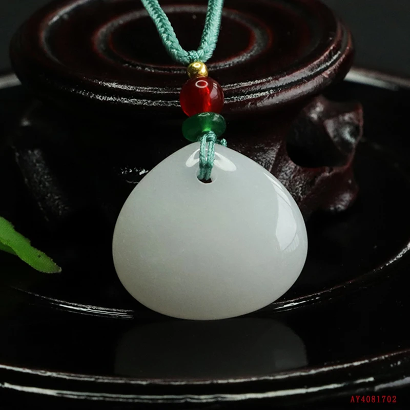 Handcarved Real Stone Pendants Lucky Bag Shape Natural Jade Pendants Wholesale Jewelry Stone White Jade Pendants