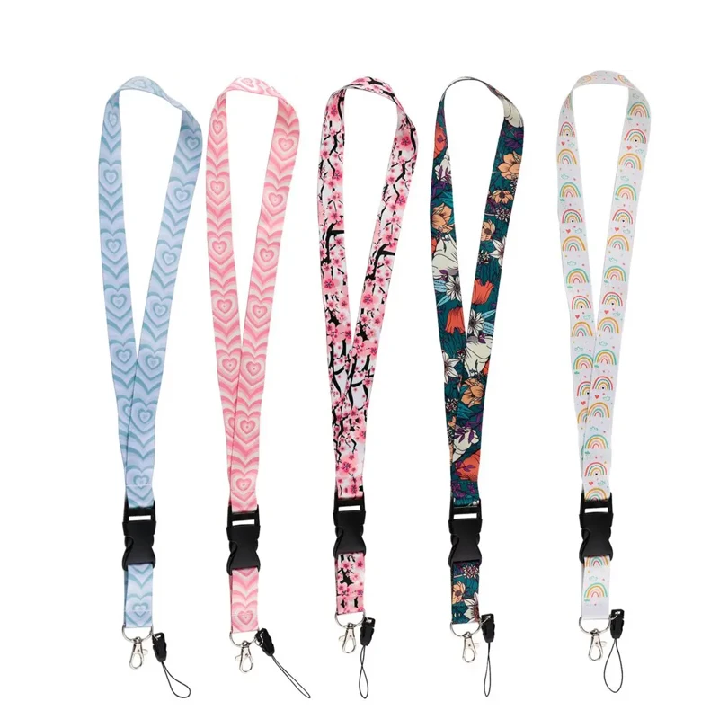 Manufacturer Personalized Neck Jacquard Plain Blank Nylon Sublimation Printed Custom Logo Polyester Lanyards Card ID Holder