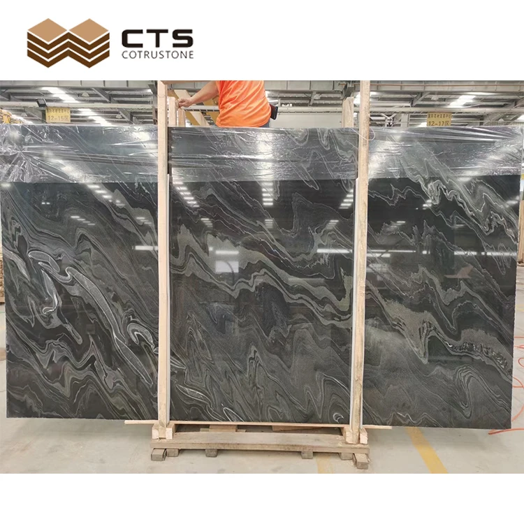 High Quality Natural Stone with Wholesale Prices Premium Black Marble Slabs for Countertops and Flooring
