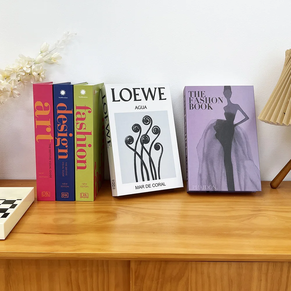 Fashionable home decoration famous brand decor modern luxury books faux decorative book