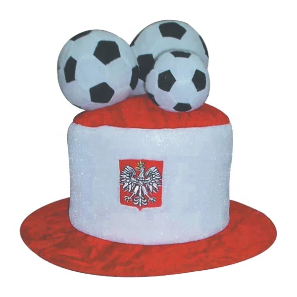 2024 Fan Supporter Hat Football fan hat With Football On Top For Poland