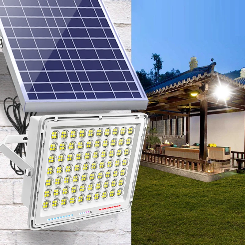 ABS Lamp Body White Light Led flood light 200w 400w Outdoor Solar Lamp With Courtyard