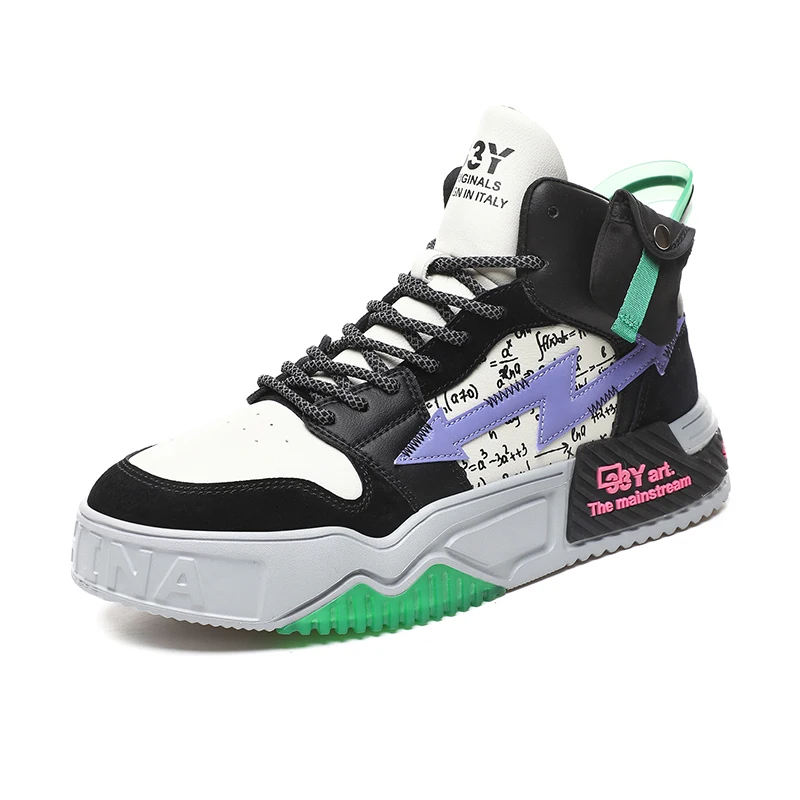 
2021 casual putian shoes Breathable sepatu High Top Sneakers black blue Shoes for Men 