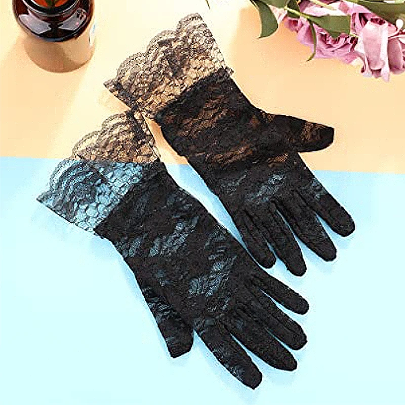 Elegant Short Gloves Courtesy Summer for Wedding Dinner Parties Ladies Lace