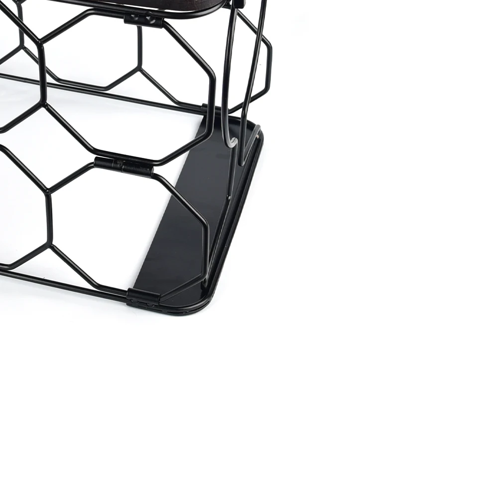 Wholesale 8 Bottles Octagon  Desktop Folding Wine Rack Home Metal with Wooden Folding Wine Rack