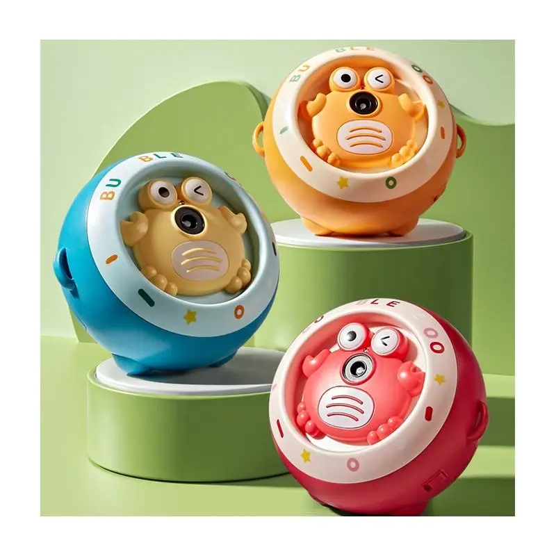 Cute Crab Shape Automatic Bubble Machine Toy Light Music Electric Bubble Maker Machine For Summer Outdoor Soap Water Kids Toys