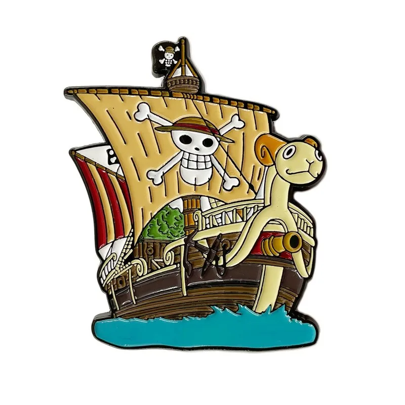 Hot Selling Anime Going Merry Brooches Women Corsair Cartoon Character Metal Enamel Pin Clothing Accessories
