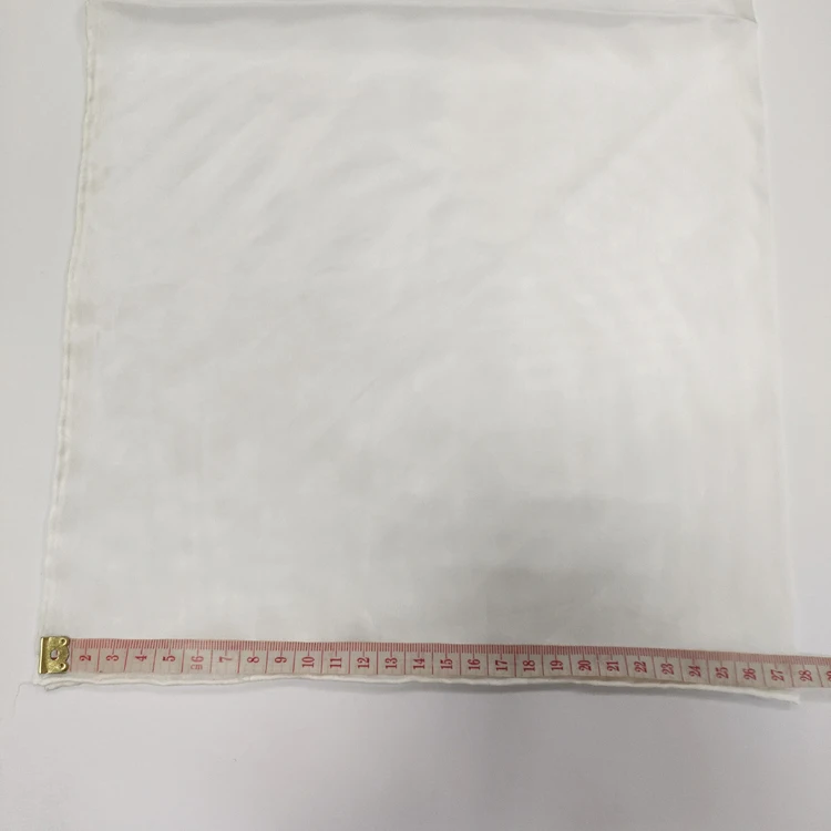 Wholesale White 8mm Silk Habotai Scarf Pure Color Square Hand Roll Hem Silk Neck Scarf