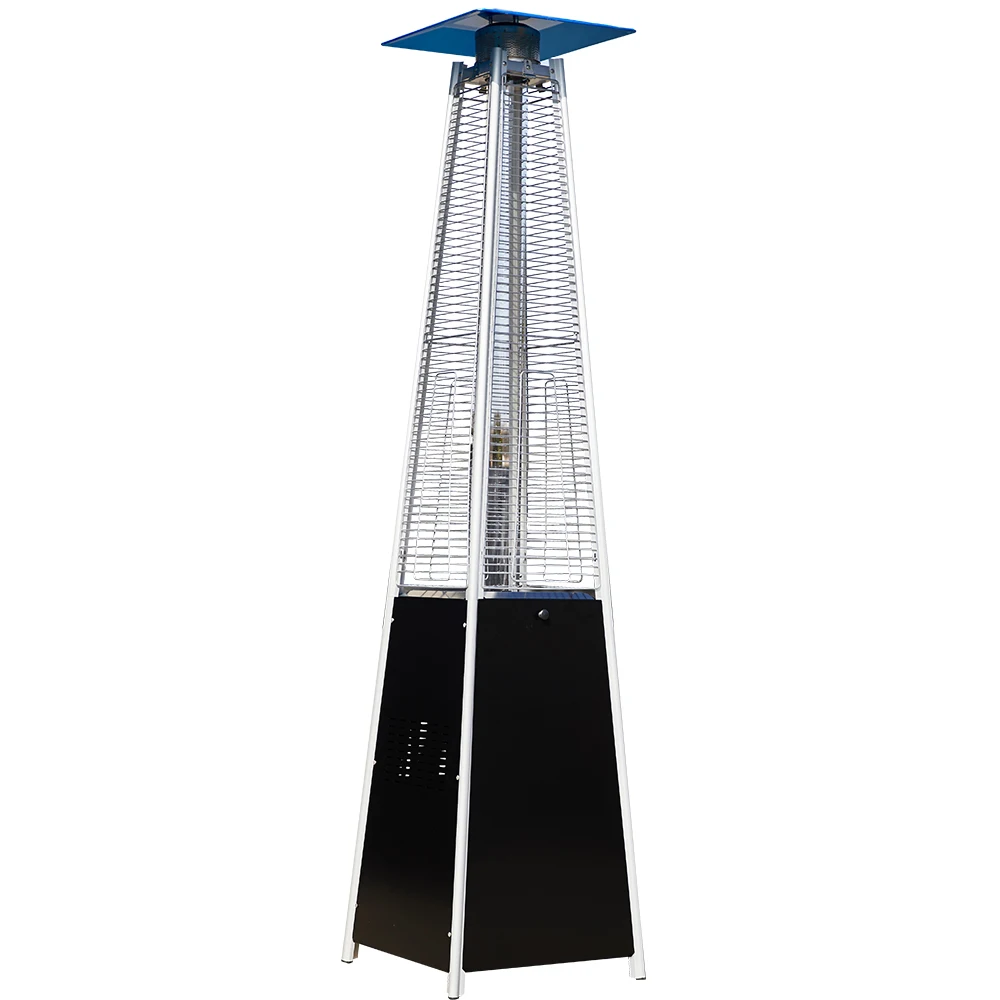Hot selling safety pyramid glass tube flame  heater hotel coffee bar outdoor gas patio heater (1600210130032)