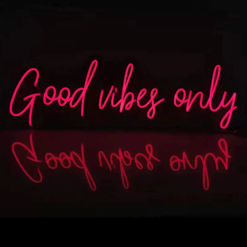 
Drop Ship Creative Led Flex Neon Lighting Clothing Store Sign of Factory from China Light Body Lamp Customized Good Vibes Only 