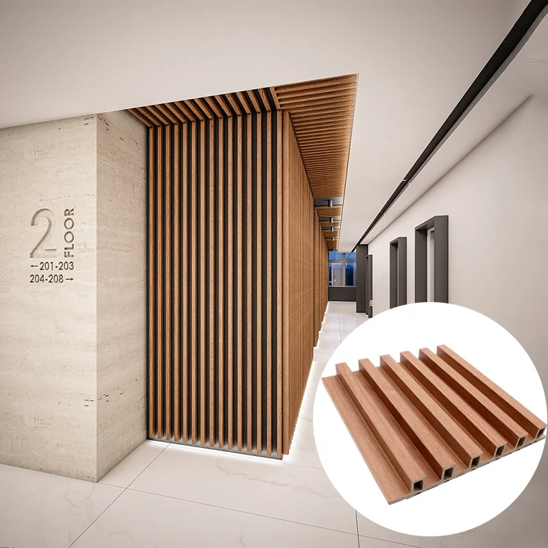 Indoor WPC Wall Panel 3D Wood Plastic Composite Wall Panel