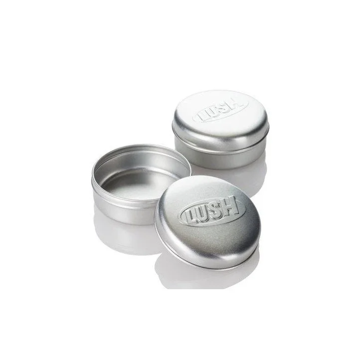 Custom embossed small round shape aluminum lip balm tin jar solid shampoo soap bar tin container