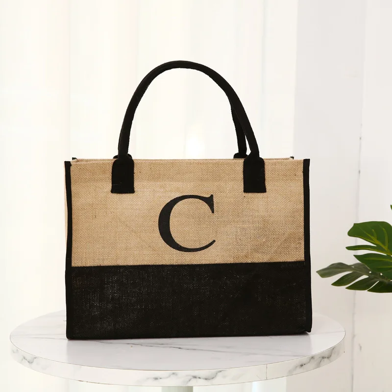 designer Large capacity single shoulder bag Alphabet letter purses shopping Bucket canvas tote bag