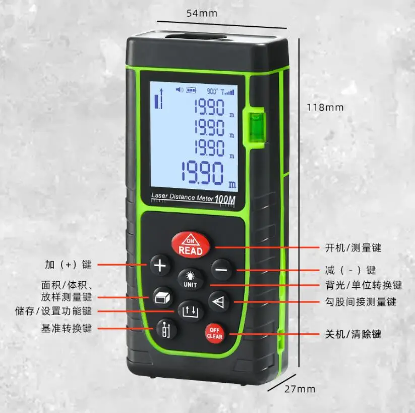 Smart Digital Laser Distance Meter 60m Measuring Instrument Device Mini DIY USB OEM Customized Power Charging Unit ROHS