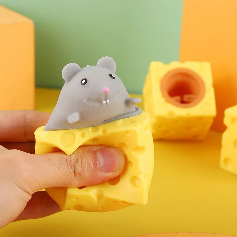 2024 Good sell  decompress cheese mousecup pinch squeeze vent silicone fidget foys for children