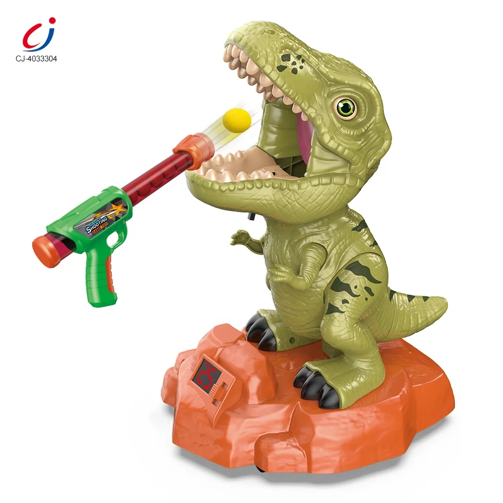 Chengji Juguetes Novedosos 2024 Boy Dinosaur Target Shooting Toy Moving Dinosaur air Pump Gun Shooting Game Toy for Kids