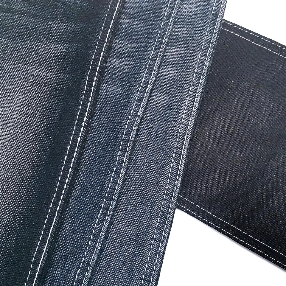 4 Way Stretch Cotton&Spandex Indigo Burnout Denim fabric for Jeans| Cheapest Wholesale Factory Supply