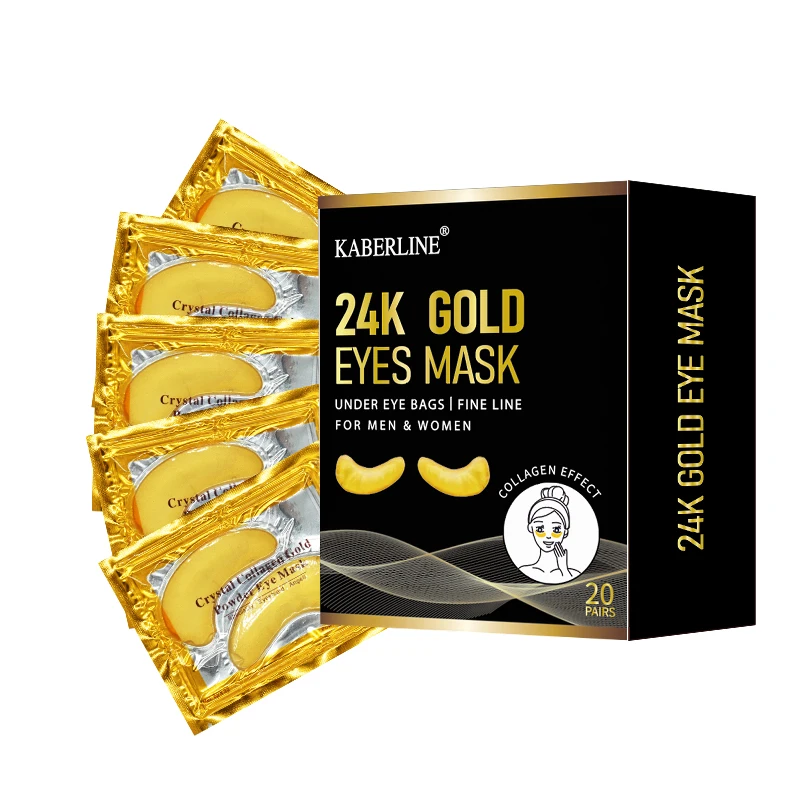 24K Golden Anti-Aging Moisturizing Custom Hyaluronic Cooling Gel Eye Mask Eye Pads Pure Crystal Collagen Eye Mask