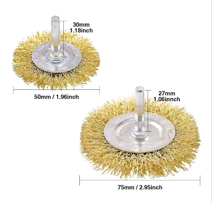
9pcs Wheel Cup Brush Set with 1/4 Inch Shank for Drill Attachment,Cleaning Rust 