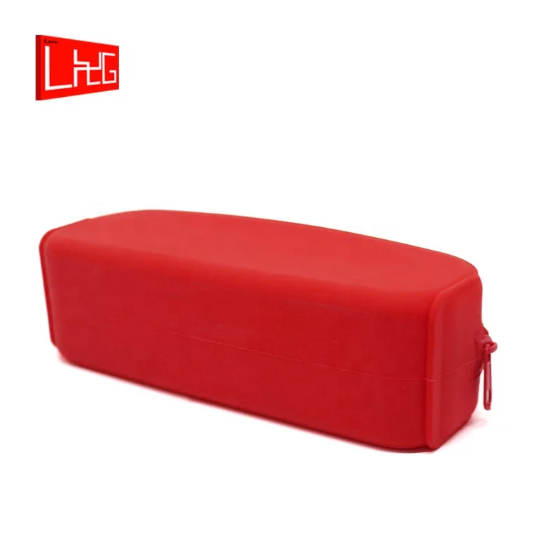 Wholesale custom printed logo students zipper pen bag large capacity silicone pencil case