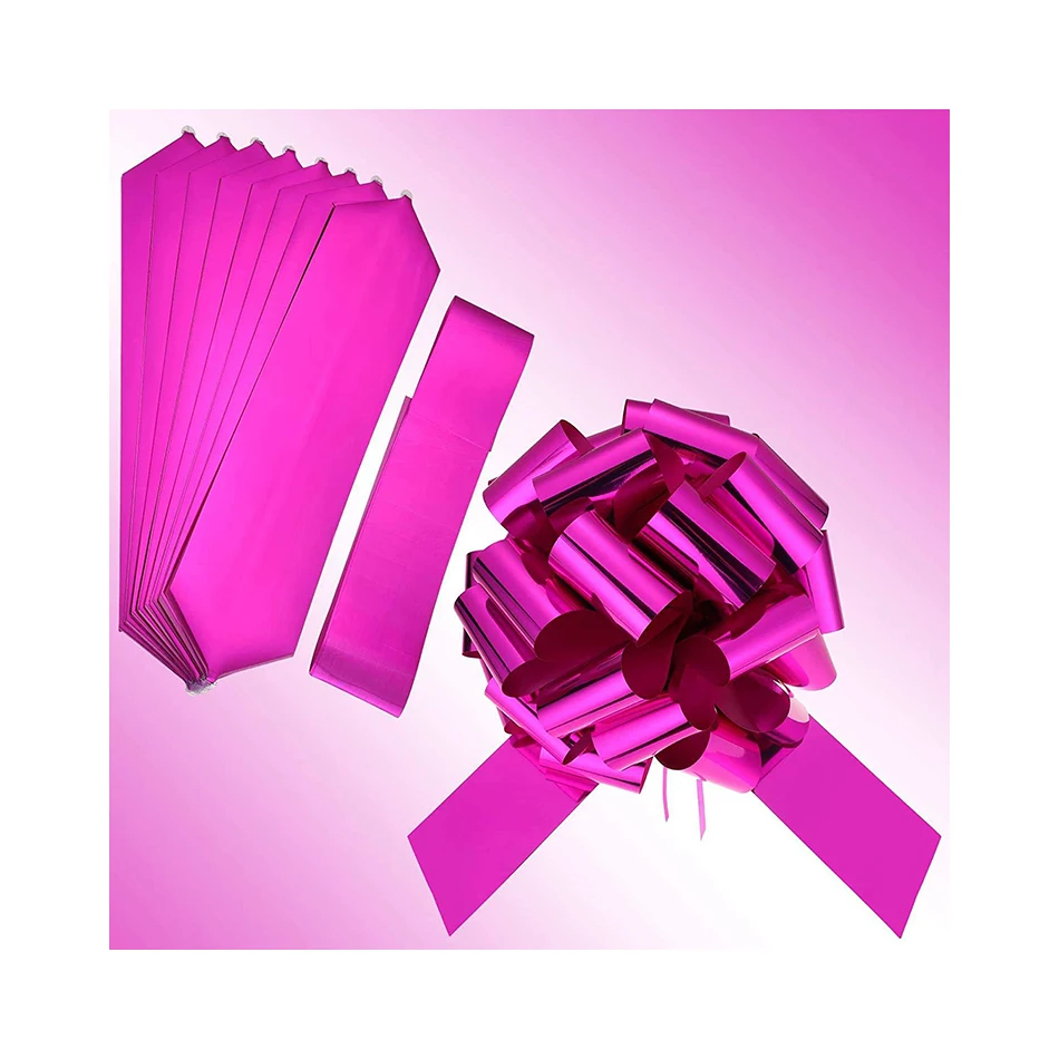 Free Sample Wholesale PP curling ribbon bow  Shiny Laser Door string bows giant Pull bow