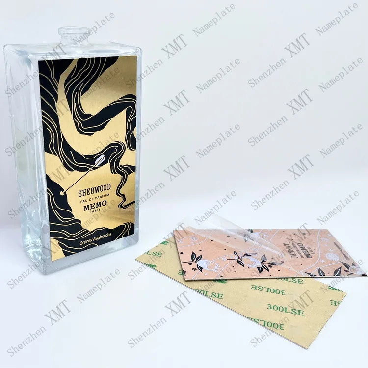 perfume private label luxury perfume bottle glass metal sticker labels for bottles packaging custom
