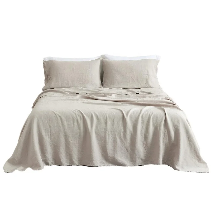 Oeko-tex Wholesale 100 Pure French Linen Bedding Set Bed Sheet Soft Flax