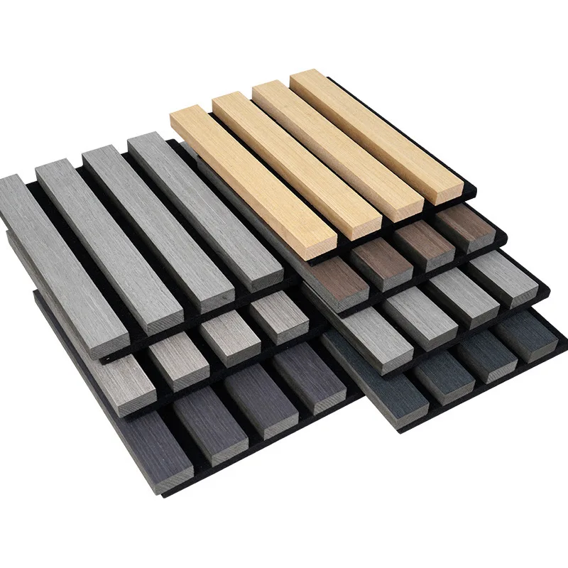 Waterproof Soundproof Wood Slats Acoustic Wall Panel 600*2400 mm Panel Hall Veneer Finish