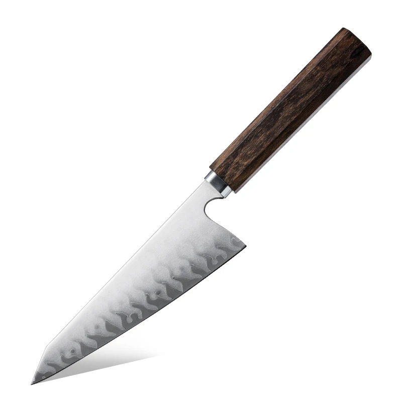 Premium Handmade Japanese 5 Layers Clad High Carbon Stainless Steel Kitchen Chef Garasuki Knife with Ciricote Wood Handle