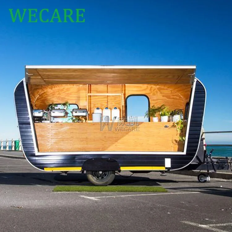 WECARE деревянный грузовик для жарки курицы закрытый прицеп тележка еды Мобильная с колесами