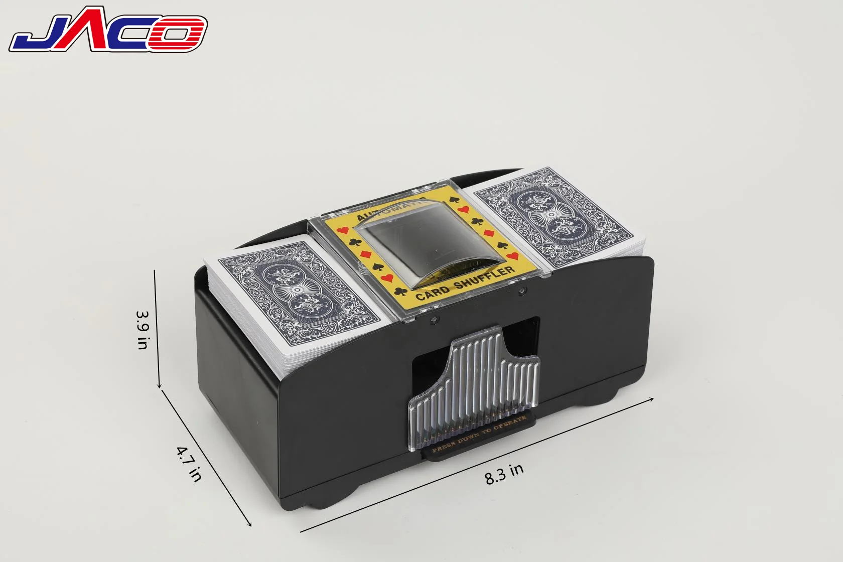 JACO Premium Automatic Card Shuffler Battery Operated Holds up to 2 Decks Professional Cards Shuffling Machine Shuffles Quickly