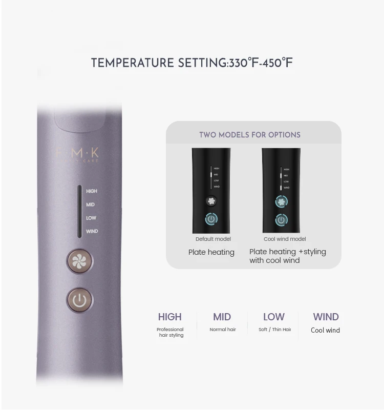 2-in-1 Cool Air Hair Styler Straightening and Curling Iron with Airflow Flat Iron Hair Straightener Professional Hair Curler