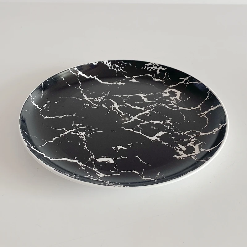 Plates Dishes plastic  marble  design  round shape  baby dishes