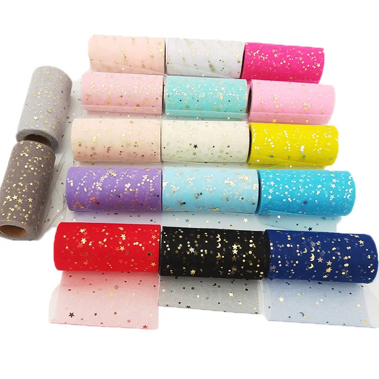 Украшение для свадебной вечеринки «сделай сам», блестящая Звезда, блестящая сетчатая ткань, юбка-пачка, тюль, катушка