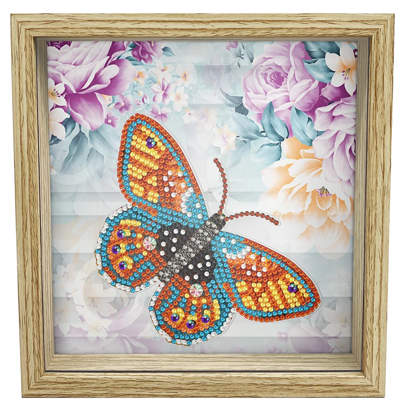 Diy diamond Christmas butterfly design  wooden material  square unbreakable Piggy bank