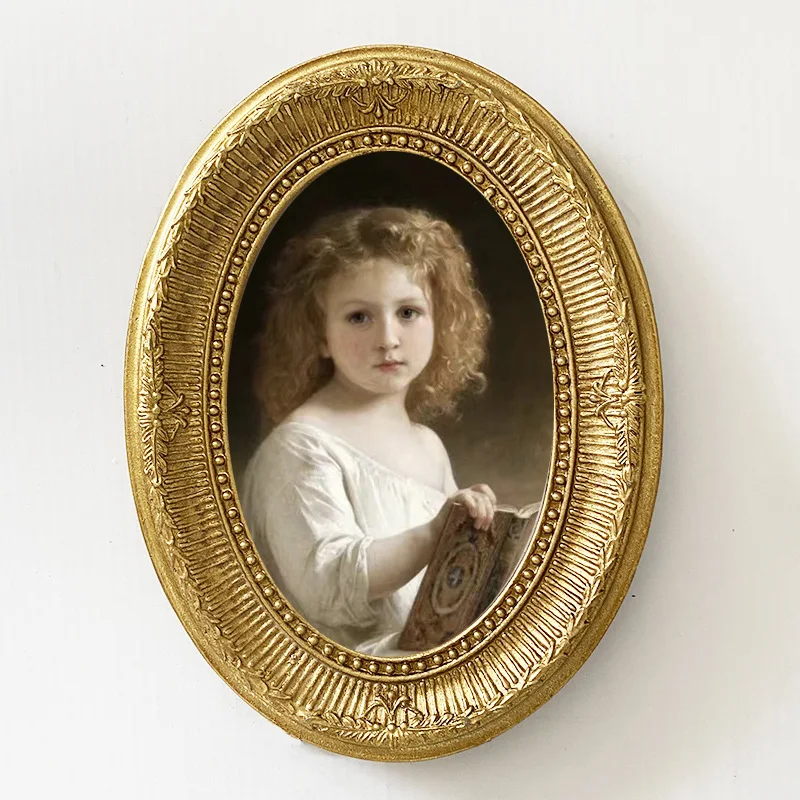 American rustic pastoral farmhouse oval texture craft resin photo frames