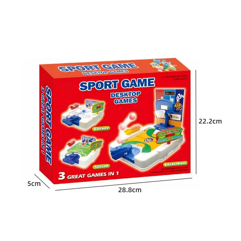Samtoycn 3 IN 1 Educational Plastic Mini Indoor Desktop Sport Game Machine Soccer Hockey Ice Basketball Board Game for Kids