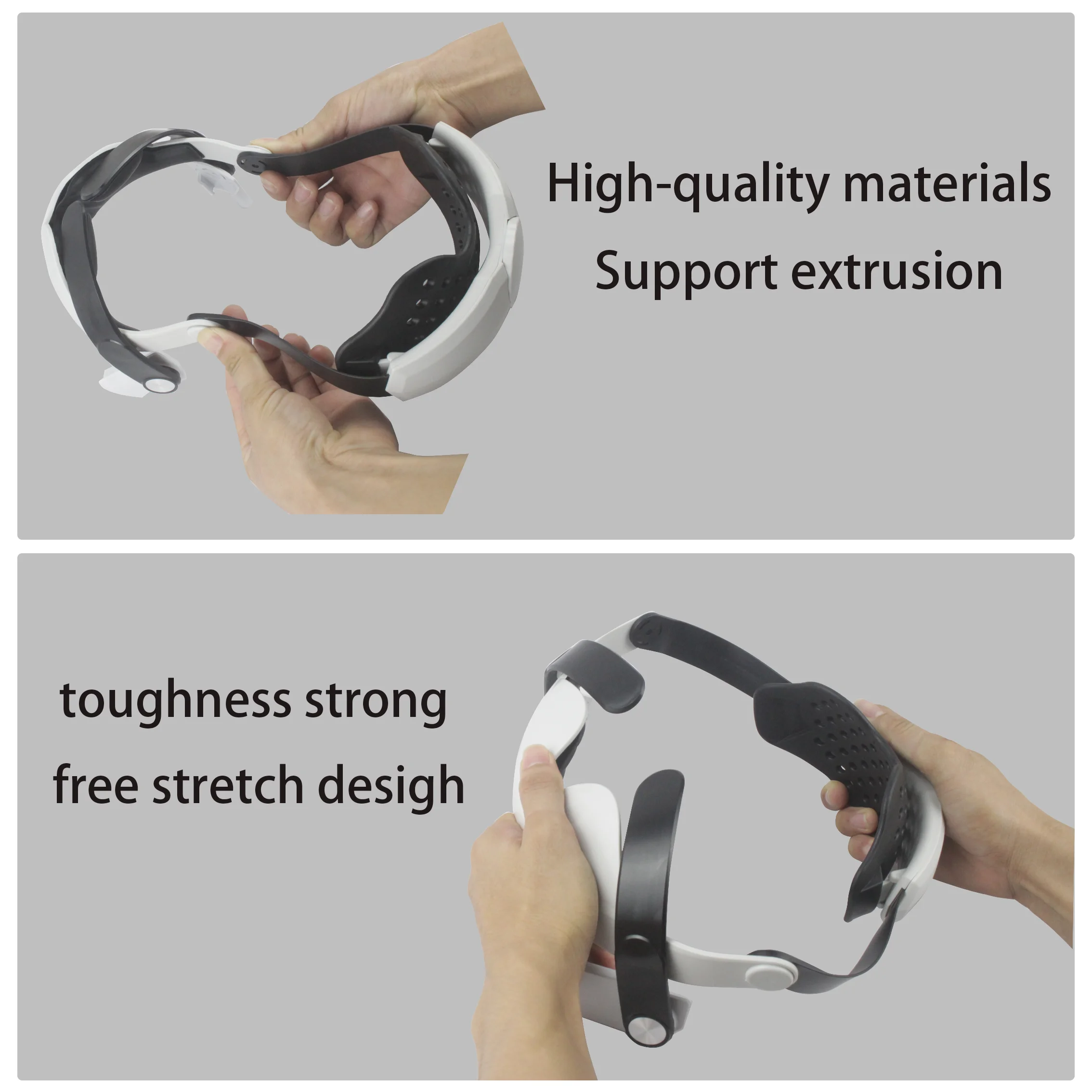 Adjustable, suitable for Oculus Quest 2 VR helmet head decompression Halo Elite strap; comfortable, breathable and removable