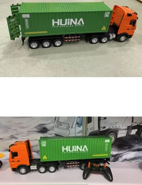 HUINA 1317 1/18 scale simulation model car foreign trade container truck 9 channel engineering truck vehicle