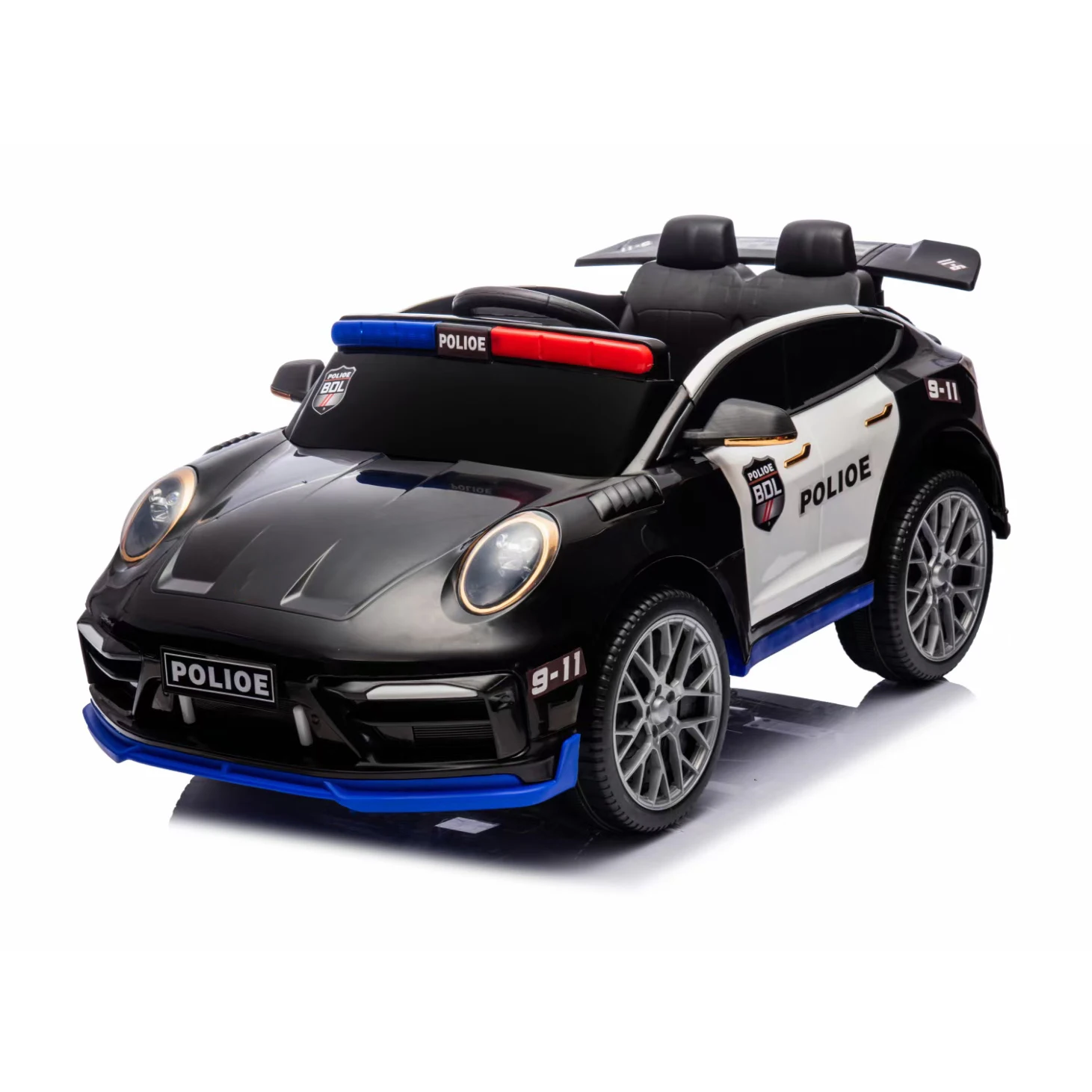 Unisex 12V Electric Plastic Toy Police Car Battery Operated Ride-On Four Wheels for Kids 3-14 Wholesale Promotion Gift 2-4 Years