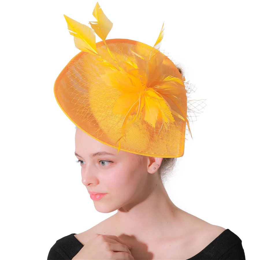 SD012 Quality Birdcage Veil Brides Elegant Feather New Design Ladies Wedding Hair Fascinator Hats for Ladies