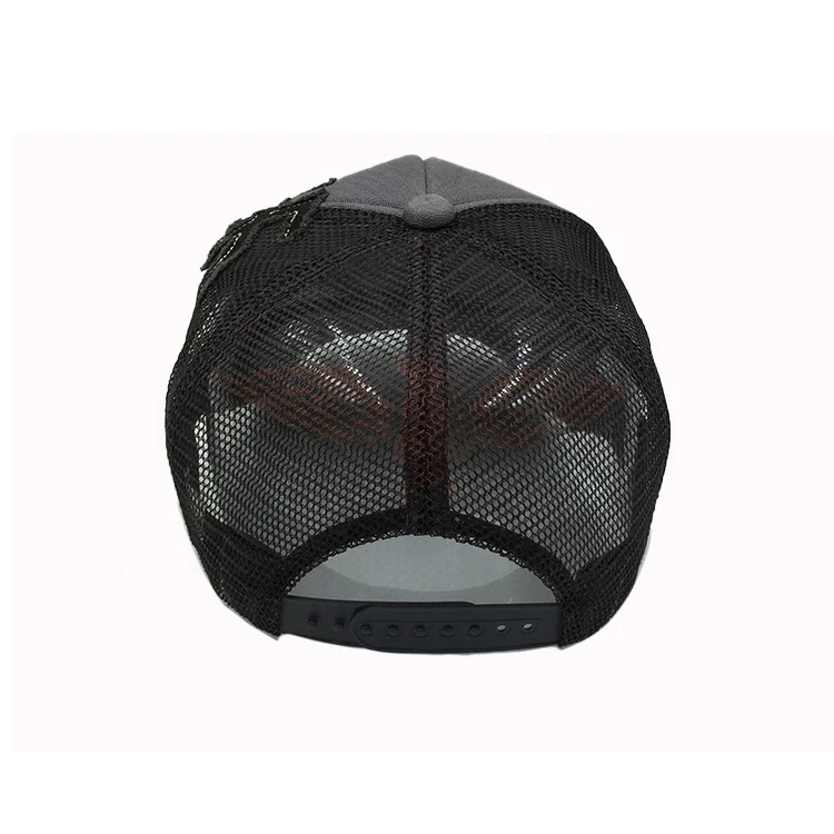Custom Distressed Worn Out Applique Cotton Herringbone 5-Panel Sport Baseball Cap Mesh Trucker hat
