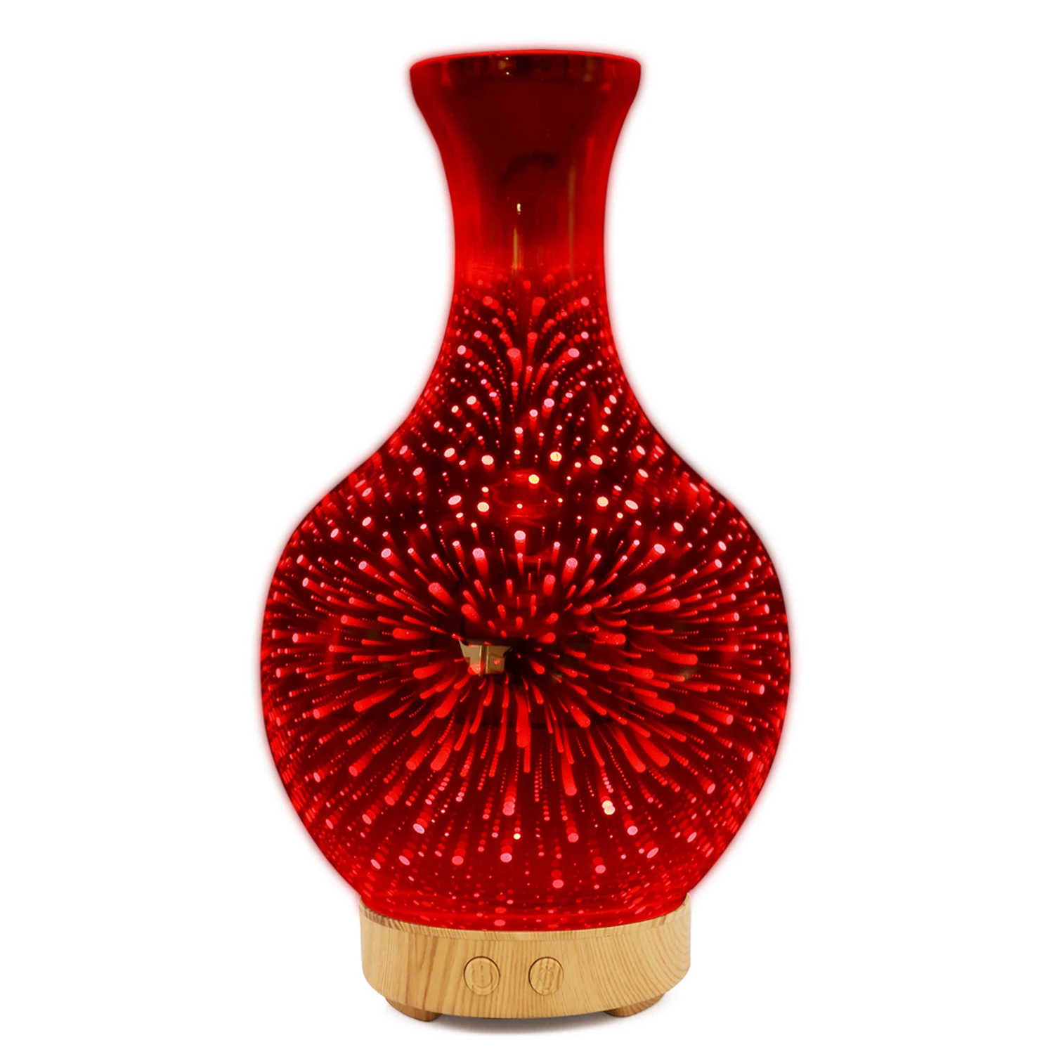 customizable 100ML Bright and Colorful Glass Vase Aroma Diffuser Essential Oil LED Light Air Humidifier Cool Mist Make