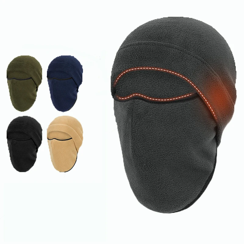 Winter Ski Hats Beanies Outdoor Sports Cycling Windproof Polar Fleece Thermal Head Cover And Face Mask